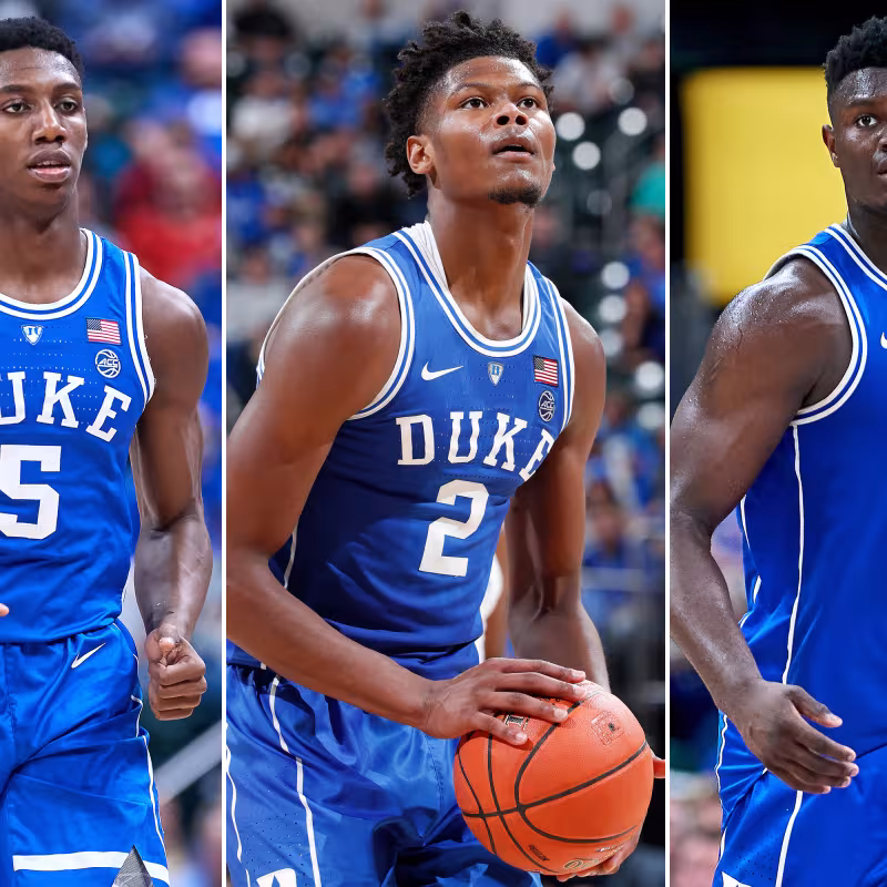 RJ Barrett, Cam Reddish y Zion Williamson, jugadores de Duke