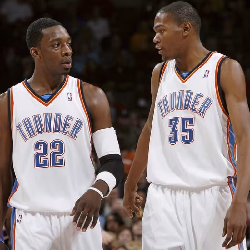 Durant y Jeff Green fueron compañeros en los Thunder. Foto: nba.com