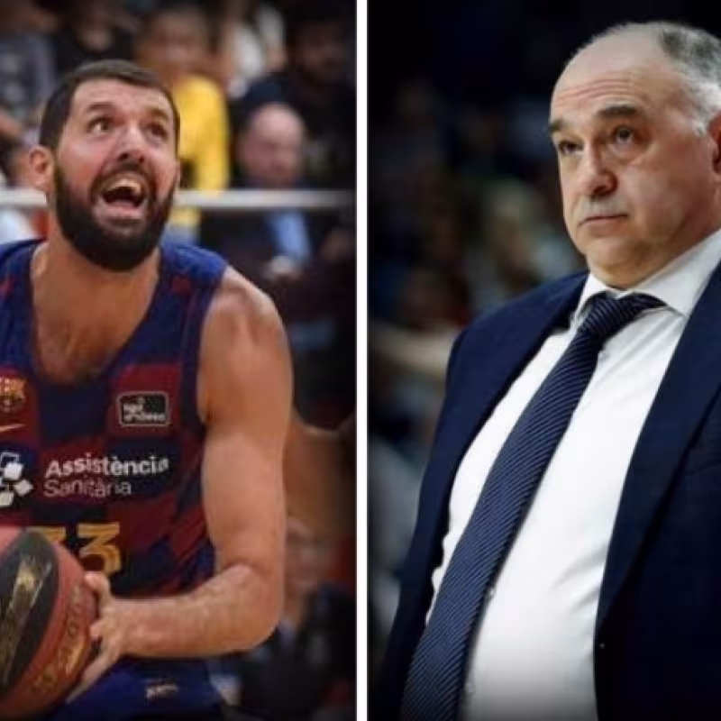 Nikola Mirotic y Pablo Laso. Foto: www.defensacentral.com