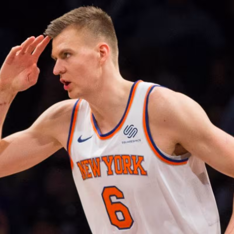 Porzingis, con la camiseta de los Knicks.