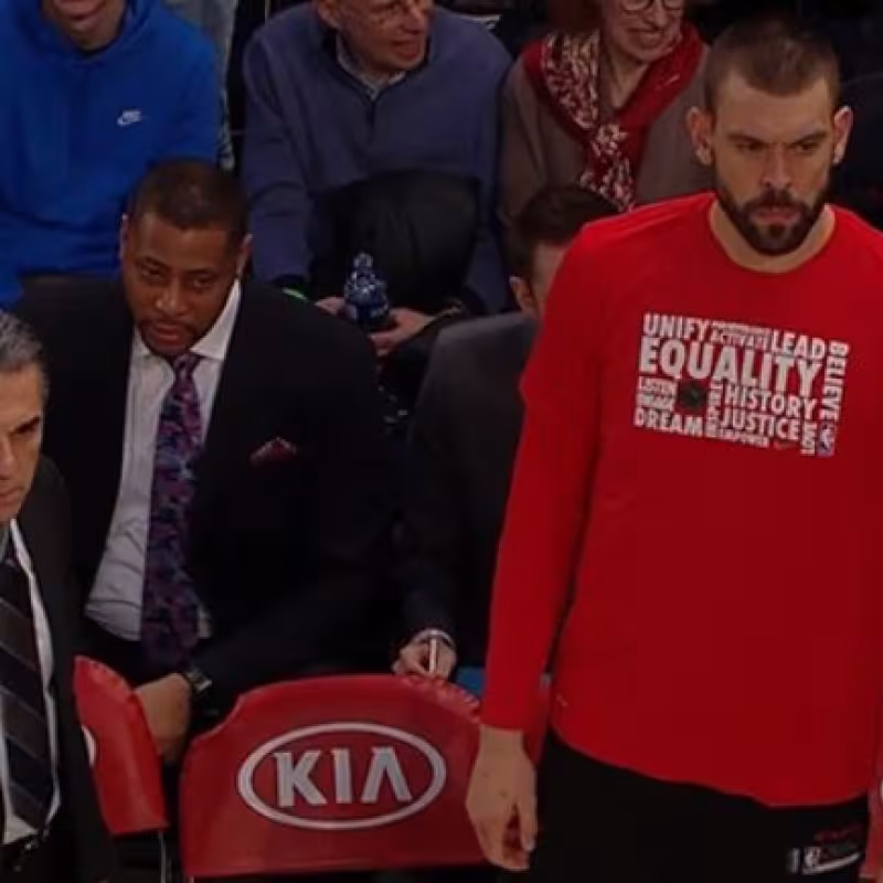 Sergio Scariolo y Marc Gasol durante los playoffs con Toronto Raptors.