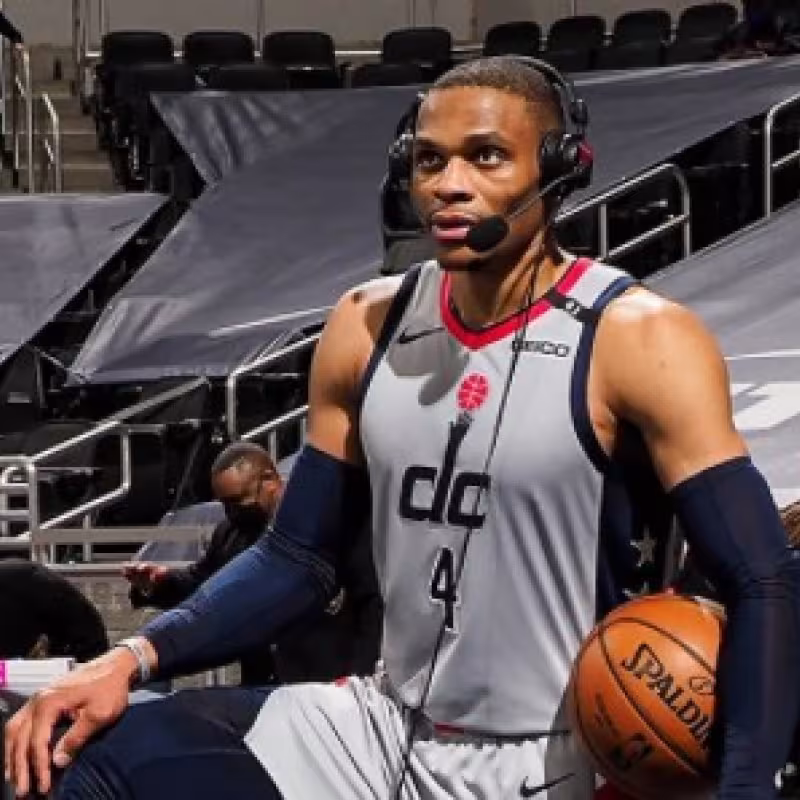 Russell Westbrook en un partido con los Wizards.