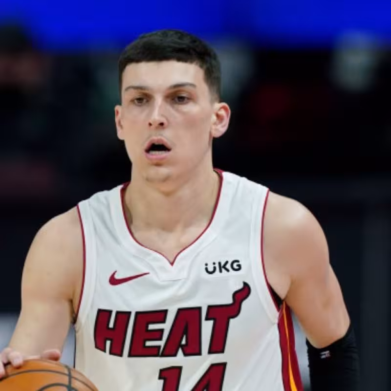 Tyler Herro, con la camiseta de Miami Heat. 