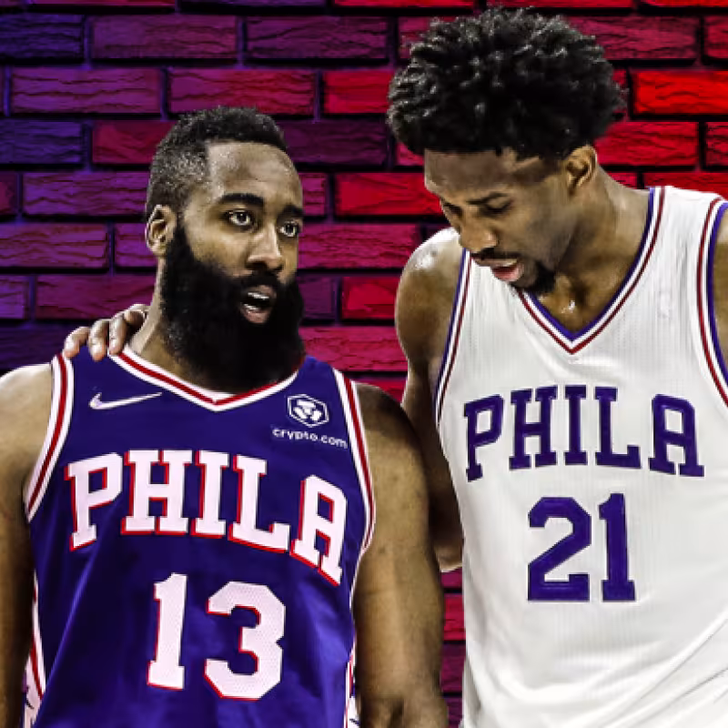 James Harden y Joel Embiid, estrellas de Philadelphia 76ers.