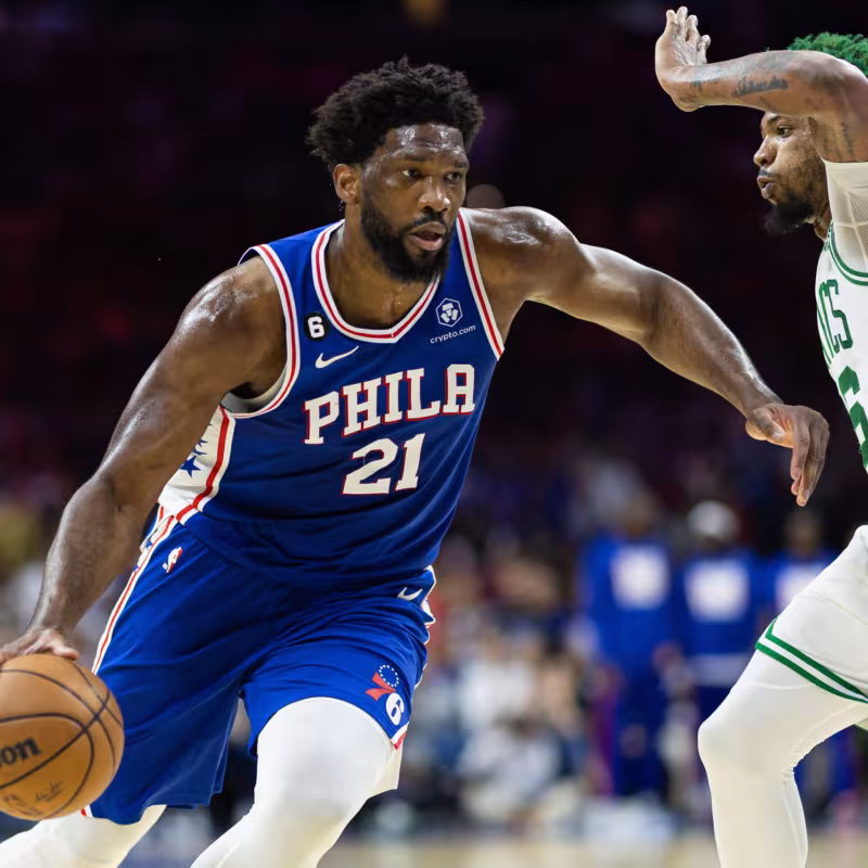 Joel Embiid, en un partido contra los Boston Celtics