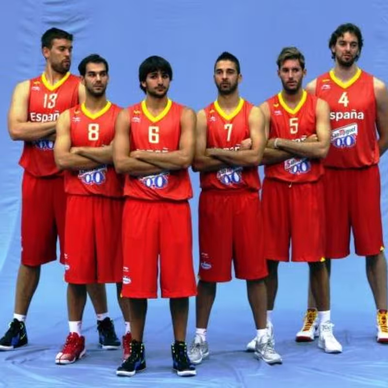 Marc Gasol, José Manuel Calderón, Ricky Rubio, Juan Carlos Navarro, Rudy Fernández y Pau Gasol