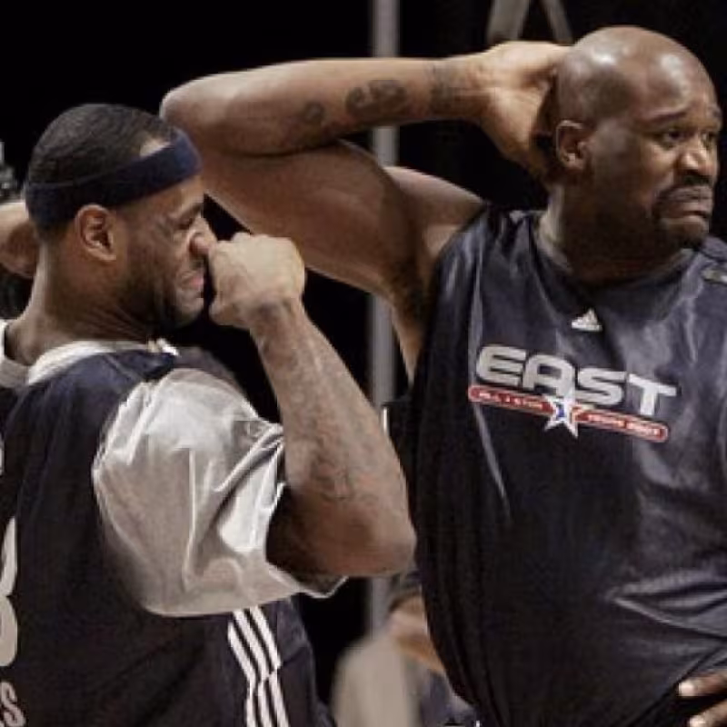 Shaquille O'Neal, junto a LeBron James. 