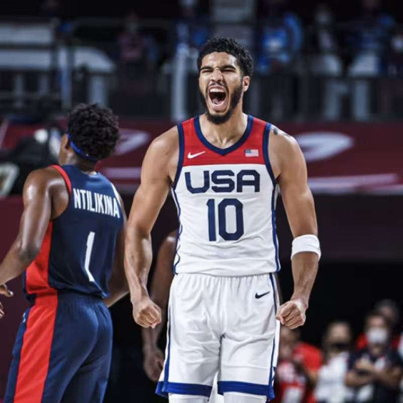 Jayson Tatum, con la camiseta del Team USA.