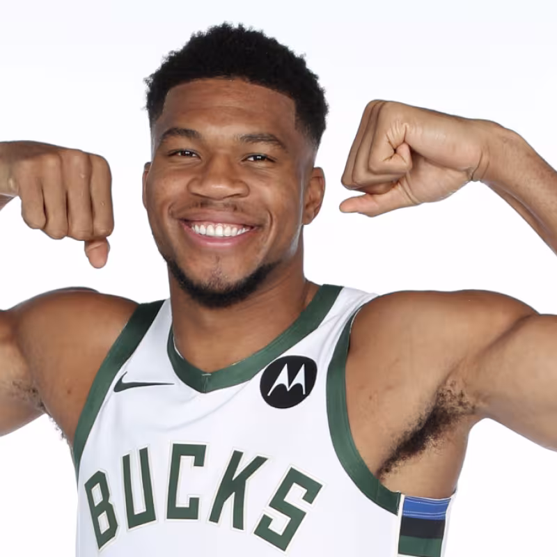 Giannis Antetokounmpo at the 2024/25 Milwaukee Bucks media day.