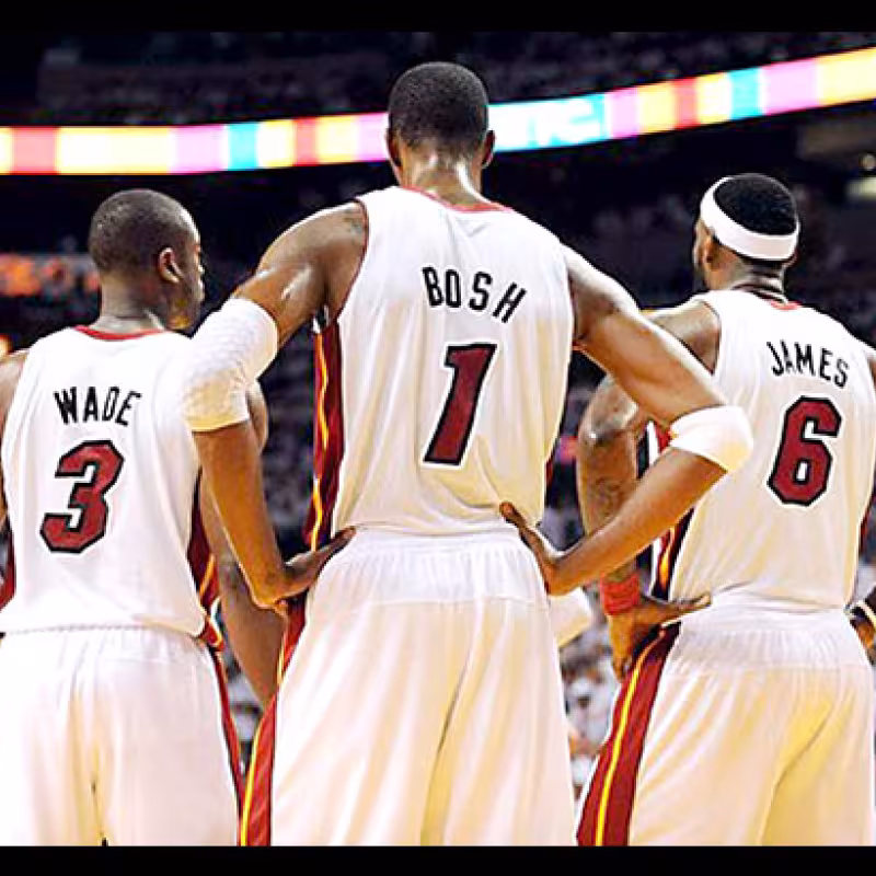 Dwyane Wade, Chris Bosh y LeBron James