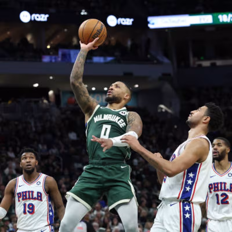 Damian Lillard, mejor actuación en Bucks. Foto: gettyimages