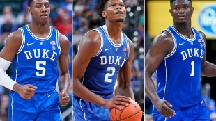 RJ Barrett, Cam Reddish y Zion Williamson, jugadores de Duke