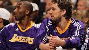 Kobe Bryant y Pau Gasol, en Los Angeles Lakers. 