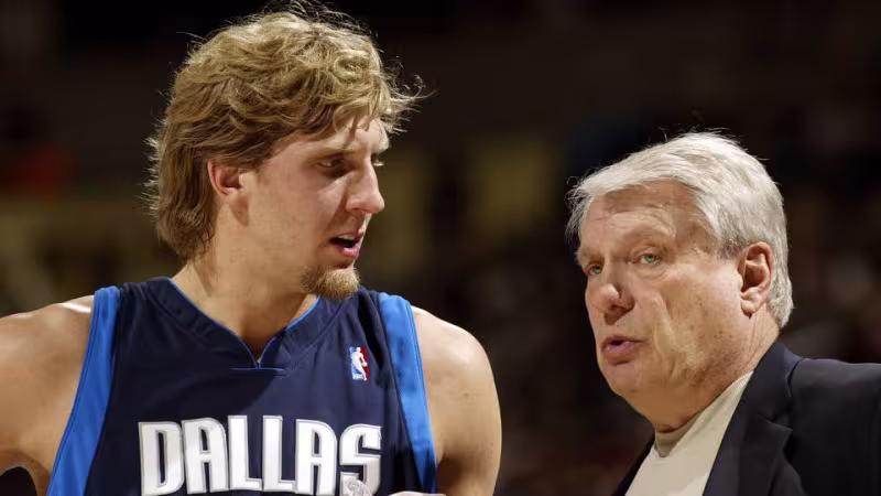 Dirk Nowitzki and Don Nelson, in the Dallas Mavericks.