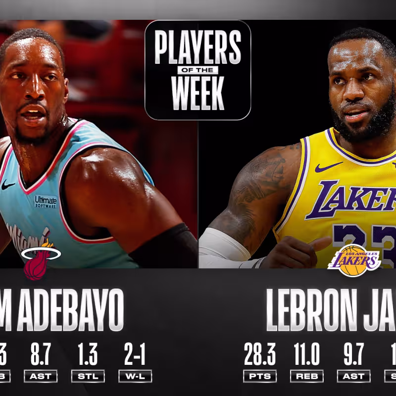 LeBron James y Adebayo son los Jugadores de la Semana