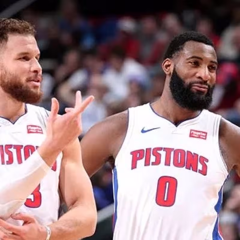 Blake Griffin y Andre Drummond, jugadores de Detroit Pistons.