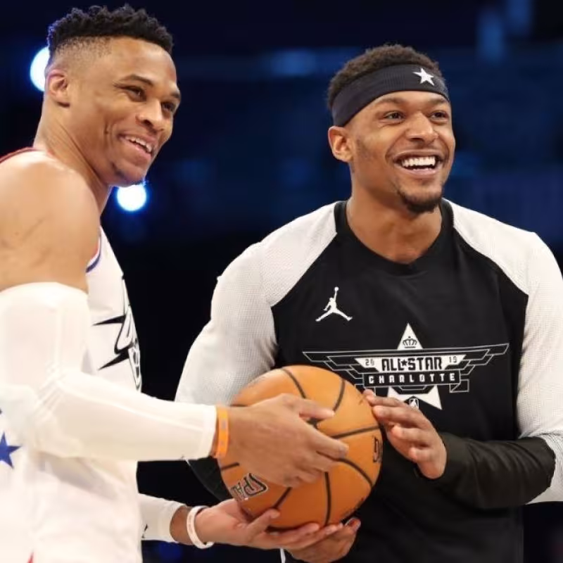 Bradley Beal y Russell Westbrook, jugadores de Washington Wizards.