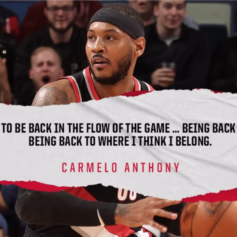 Declaraciones de Carmelo Anthony tras su primer partido con los Blazers.