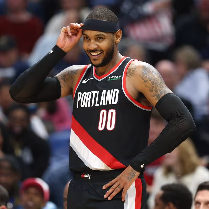 Gran partido de Carmelo Anthony ante los Blazers.