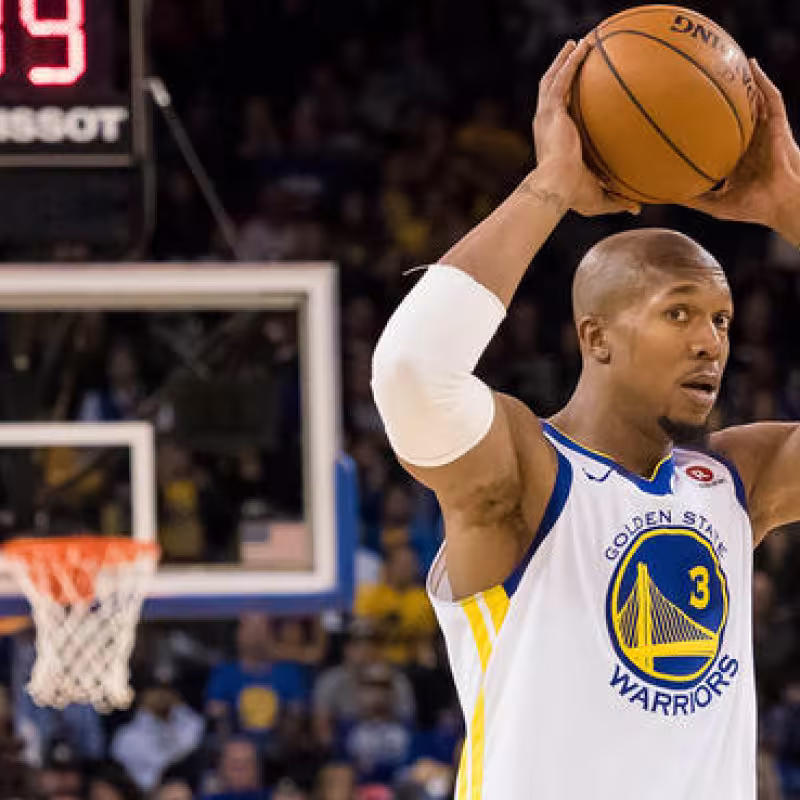David West, con la camiseta de los Warriors