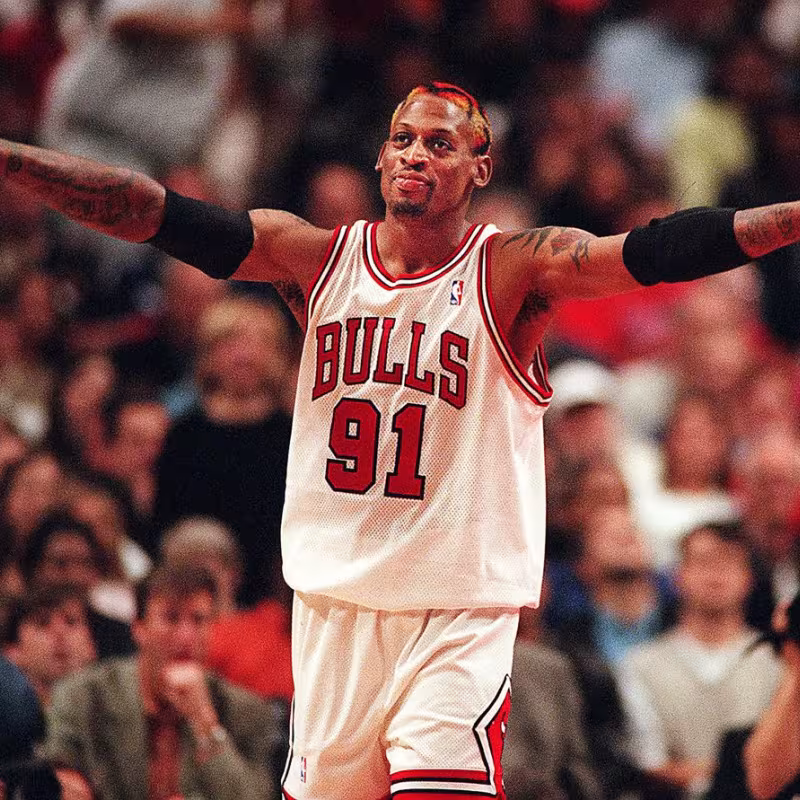 Dennis Rodman, estrella de Chicago Bulls. 