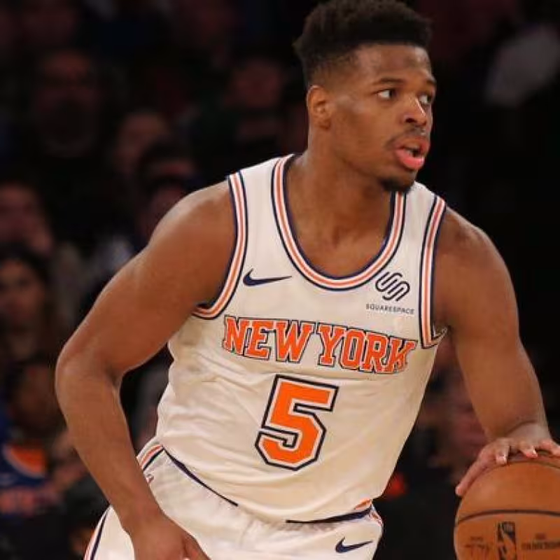 Dennis Smith Jr., con la camiseta de los Knicks.