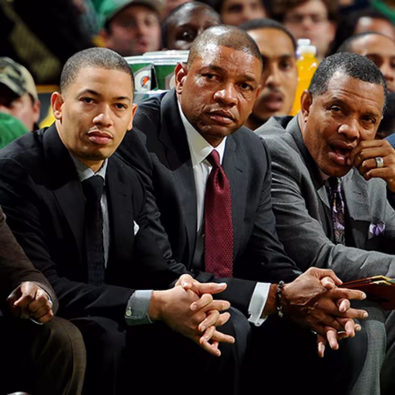 Lue y Rivers en sus tiempos de Boston. Foto: NBA.COM