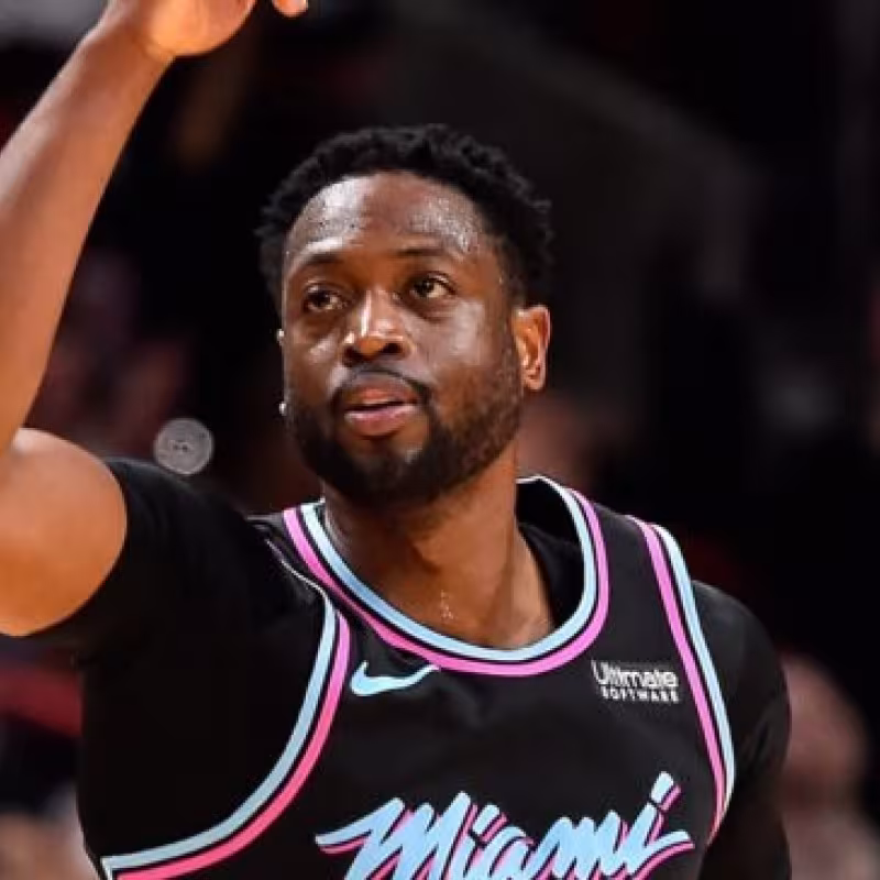 Dwyane Wade, con la camiseta de los Heat.