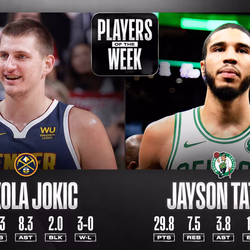 Jokic y Tatum, nuevos jugadores de la semana del Oeste y del Este