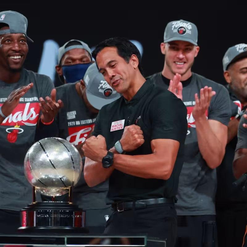Los Miami Heat celebrando el título de la Conferencia Este.