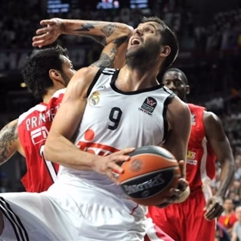 Felipe Reyes, en un partido de Euroliga con el Real Madrid. 