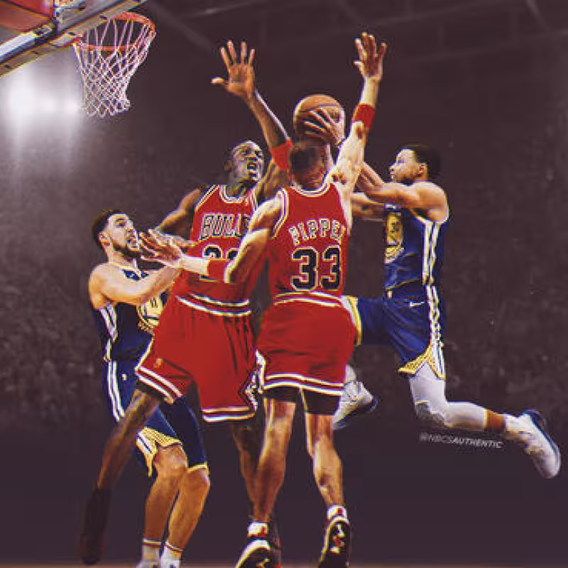 Un montaje de un posible 2v2 que incluiría a Jordan y Curry con sus mejores compañeros. Foto: NCBS Bay Area