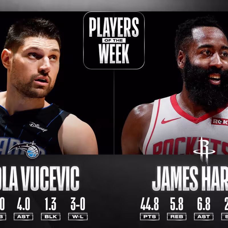 James Harden y Nikola Vucevic son los Jugadores de la Semana