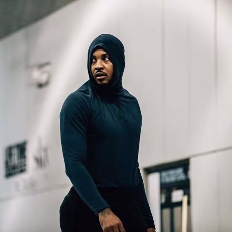 Carmelo Anthony preparando la temporada de la NBA.