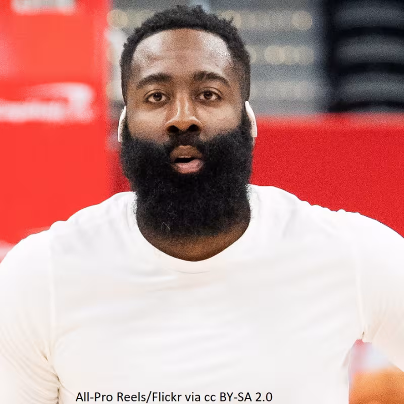 James Harden en un partido de los Houston Rockets.