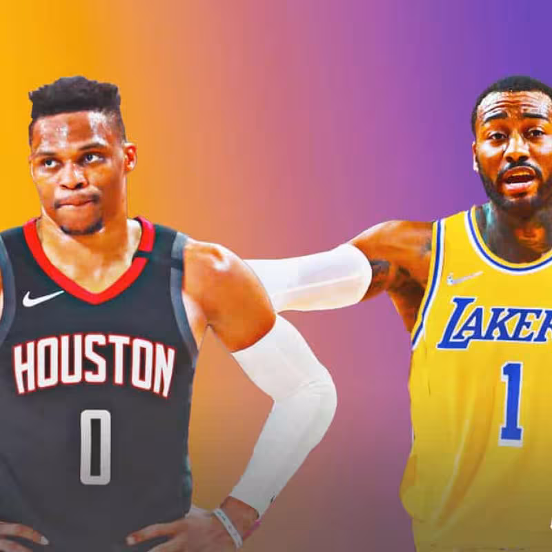 John Wall y Russell Westbrook en un montaje de los compañeros de Clutchpoints. 