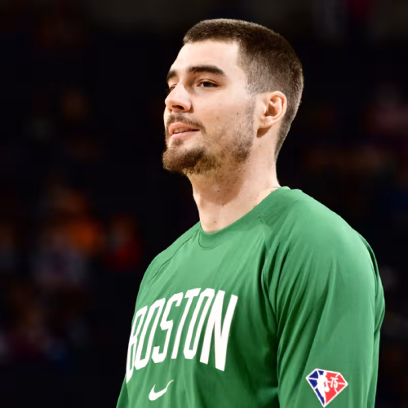 Juancho Hernangómez, con la camiseta de Boston Celtics.