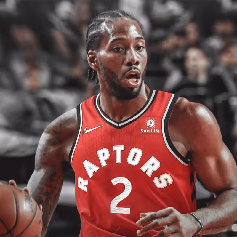 Montaje de Kawhi Leonard con los Raptors. Foto: probasket.pl
