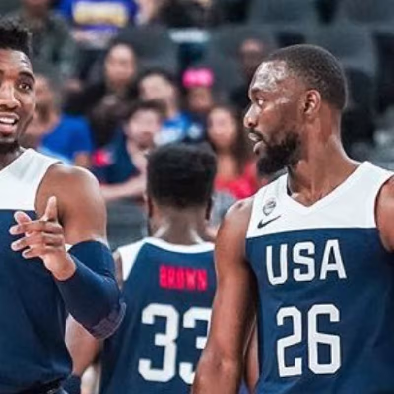 Kemba Walker y Donovan Mitchell, estrellas de la selección de Estados Unidos. 