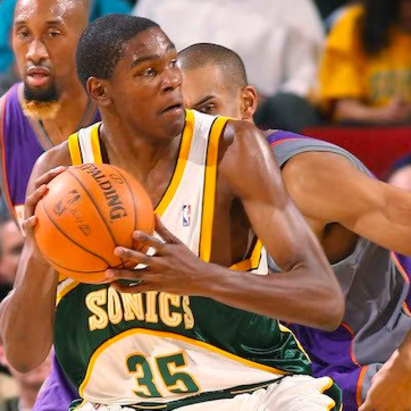 Kevin Durant, con la camiseta de los Sonics.