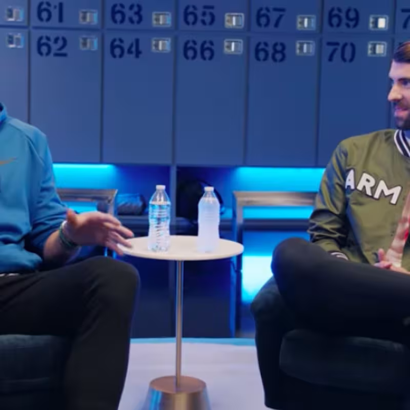Kevin Love y Michael Phelphs en el programa 'Charlas de vestuario'.