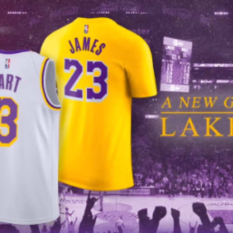 Las nuevas camisetas de los Angeles Lakers. Foto: @lakers