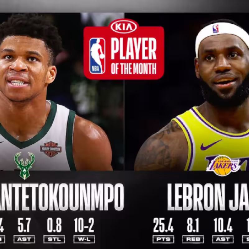 Giannis y LeBron, los capitanes del All Star, jugadores del mes en la NBA