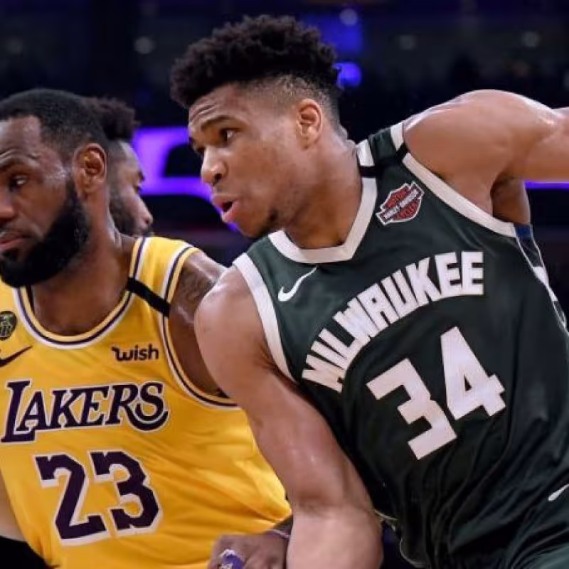 Giannis Antetokounmpo y LeBron James, dos de las grandes estrellas de la NBA.