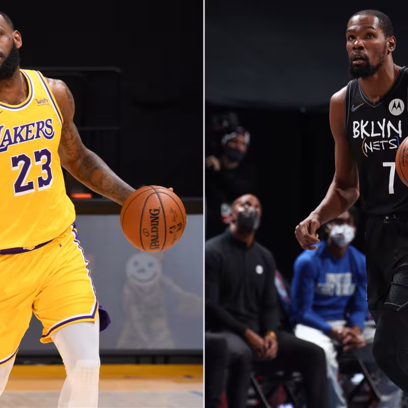 LeBron James y Kevin Durant, jugadores de la NBA.