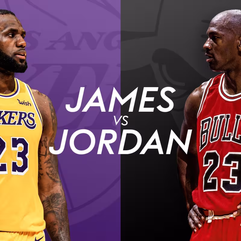 Lebron James y Michael Jordan, dos de los mejores de la historia. 