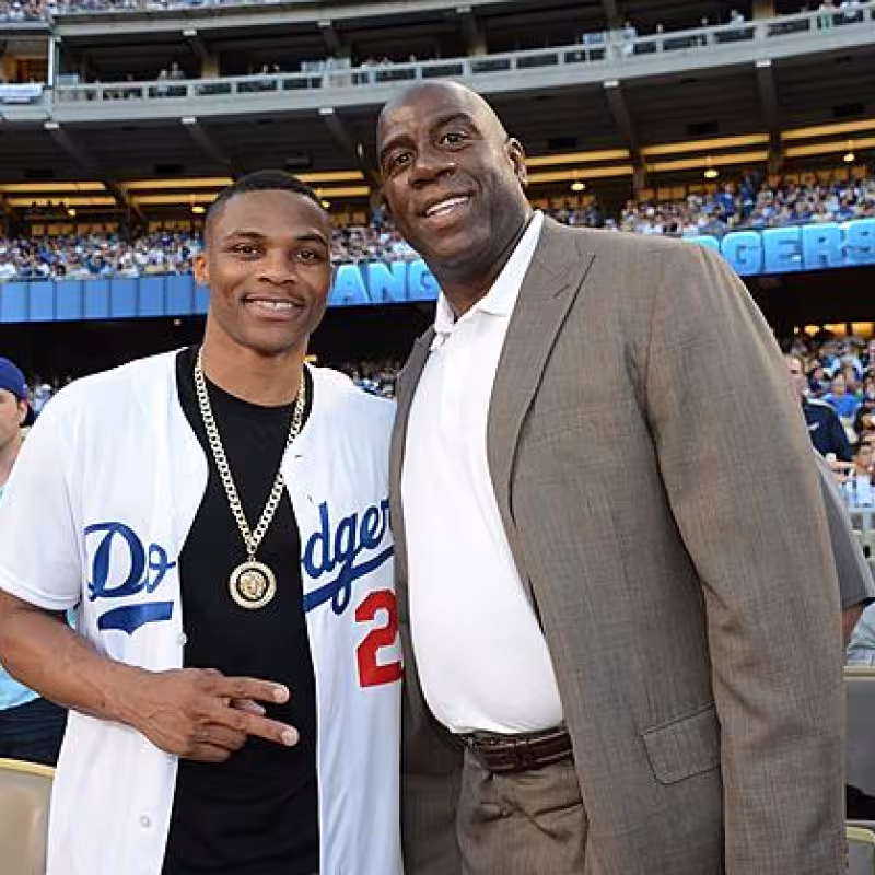 Magic Johnson, junto a Russell Westbrook. 