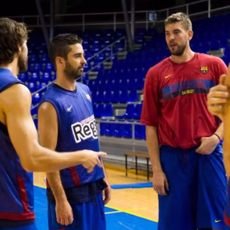Marc Gasol entrena con el FC Barcelona "Foto: EuroHoops"