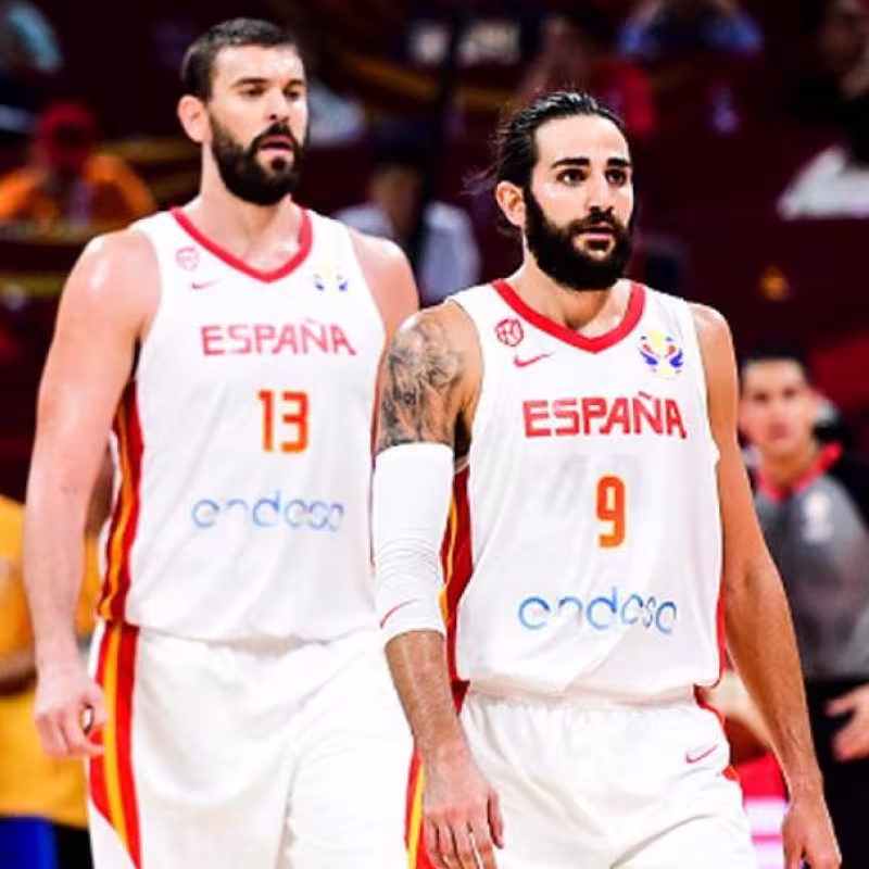 Marc Gasol, junto a Ricky Rubio.