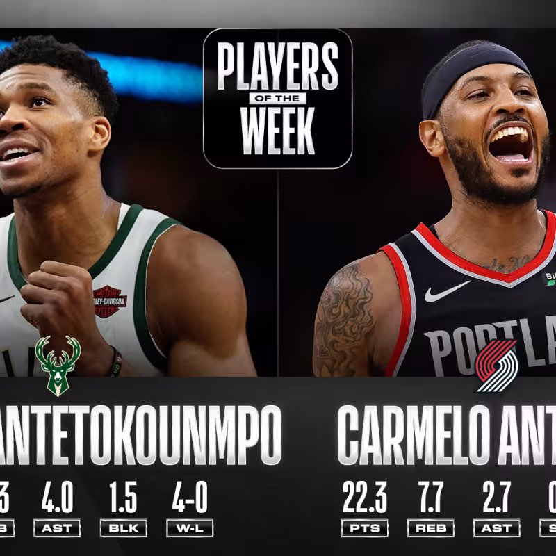 Carmelo Anthony y Giannis, jugadores de la semana